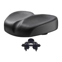 Magideal - Asiento De Bicicleta Ancho Con Cojín Antideslizante Y Cómodo, Ampliado Con Adaptador De Asiento, Sillín De Bicicleta Sin Punta Para Interiores Y Ocio. Negro