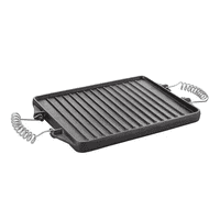 Genérico - Plancha Churrasquera Reversible De 27X21 Cm, Hierro Fundido