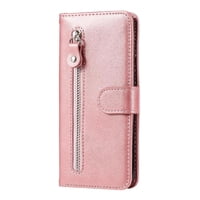 Gangxun - Funda Con Cremallera Para Samsung Galaxy S22 5G, Carcasa Cartera De Cuero Pu Con Soporte Y Tarjetero