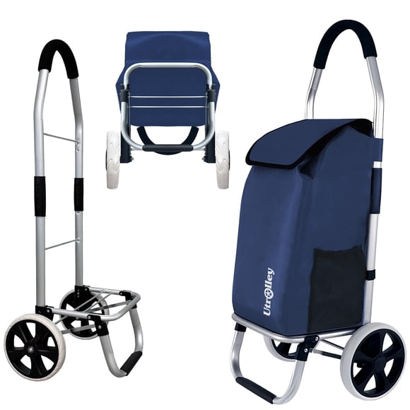 Carrito de compras plegable Utrolley, grande, 40 litros de capacidad, azul