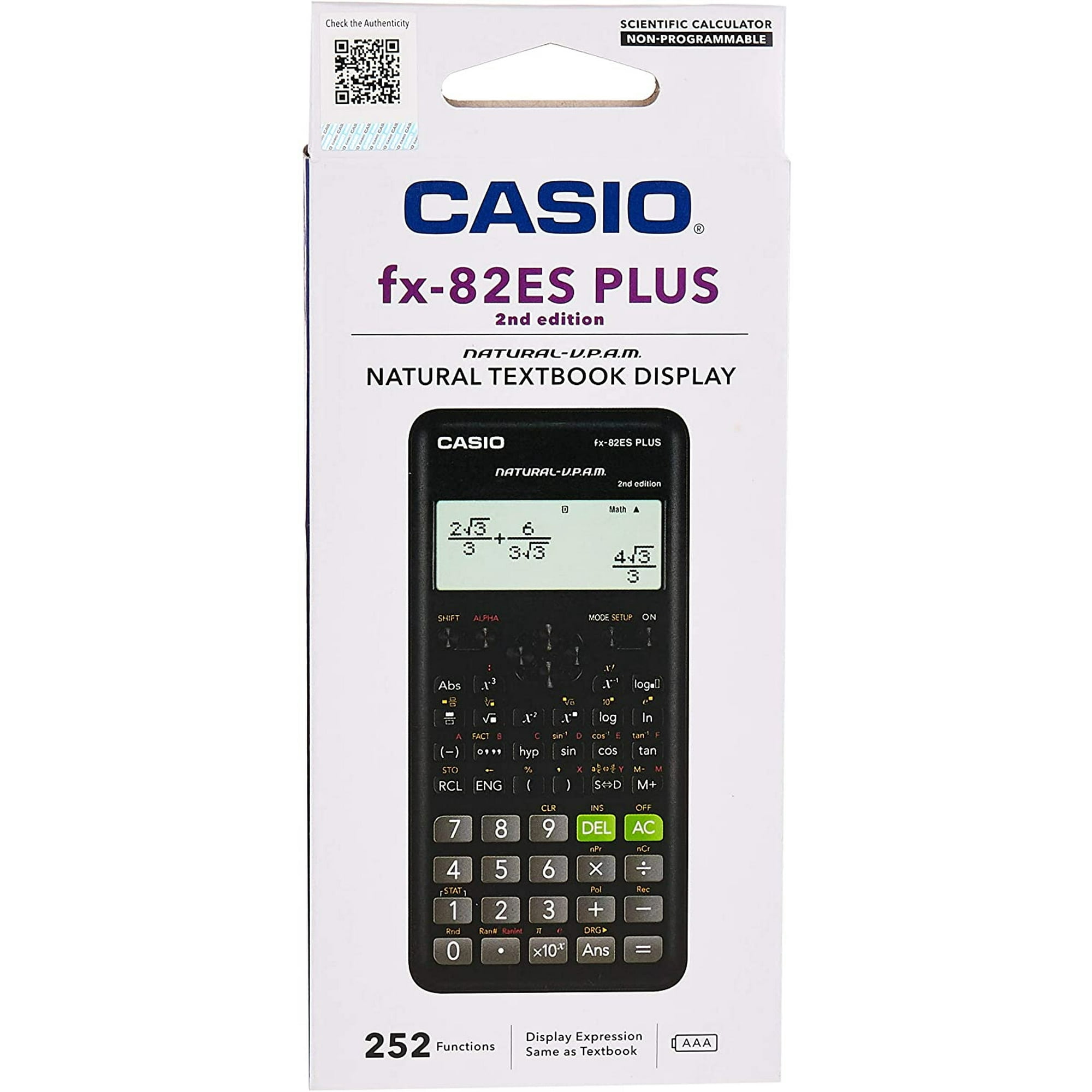 Casio Fx-82es Fx82es Plus Bk Display Calculadora De Cálculos Científicos Con 252 Funciones Casio Casio