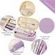 thumbnail image 2 of Estuche Para Lápices De Gran Capacidad, Lapicera Expandible Con 4 Compartimientos, Lapiceras Organizadoras De Lona Organizador De Papelería Para Escolar Oficina Trabajo (morado), 2 of 6