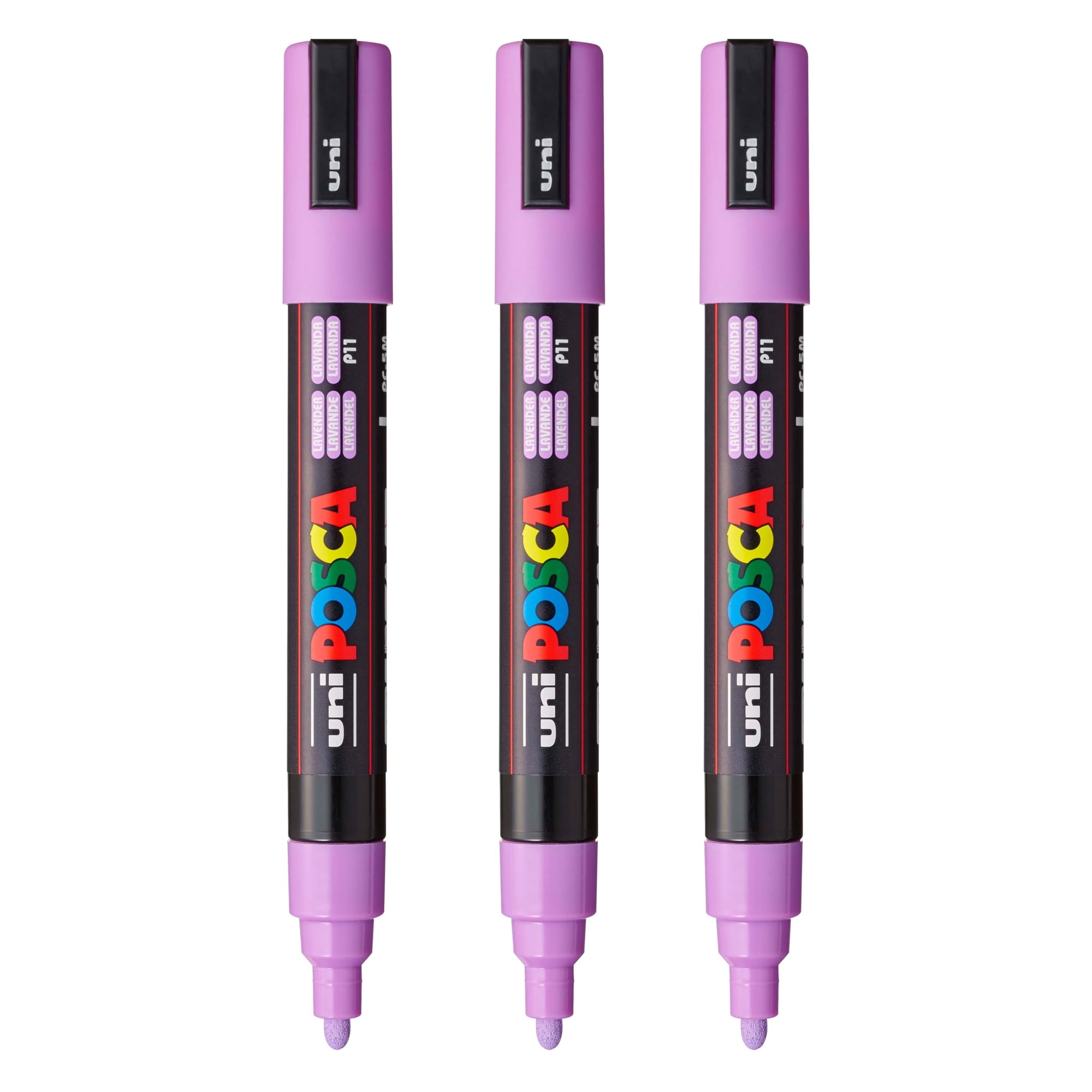 Marcadores De Pintura Posca Pc-5m Reversibles De Punta Mediana, Paquete De 3