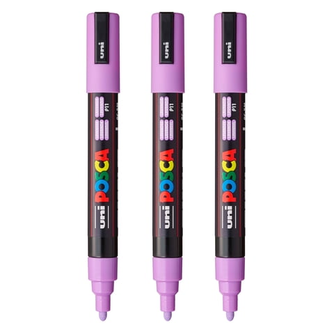 Marcadores De Pintura Posca Pc-5M Reversibles De Punta Mediana, Paquete De 3