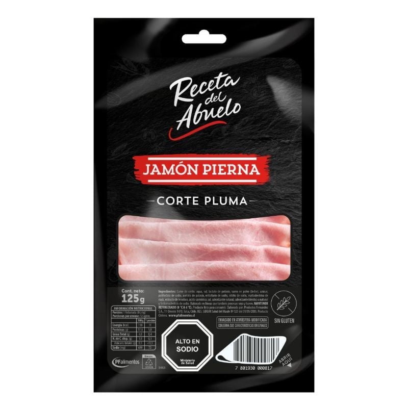 Jamón Pierna De Cerdo Corte Pluma Tradicional 125 g Receta del Abuelo