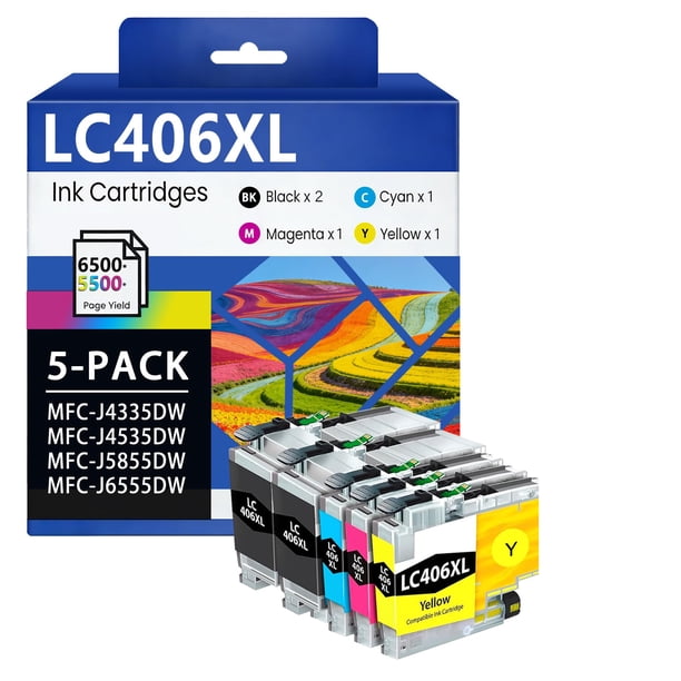 Cartuchos de tinta LOVPAIN LC406XL pack de 5 (2 negros, 1 cian, 1 magenta, 1 amarillo)