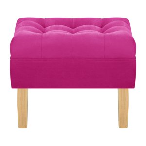 Bodevir - Pouf Wood 1C Felpa 05 Fucsia