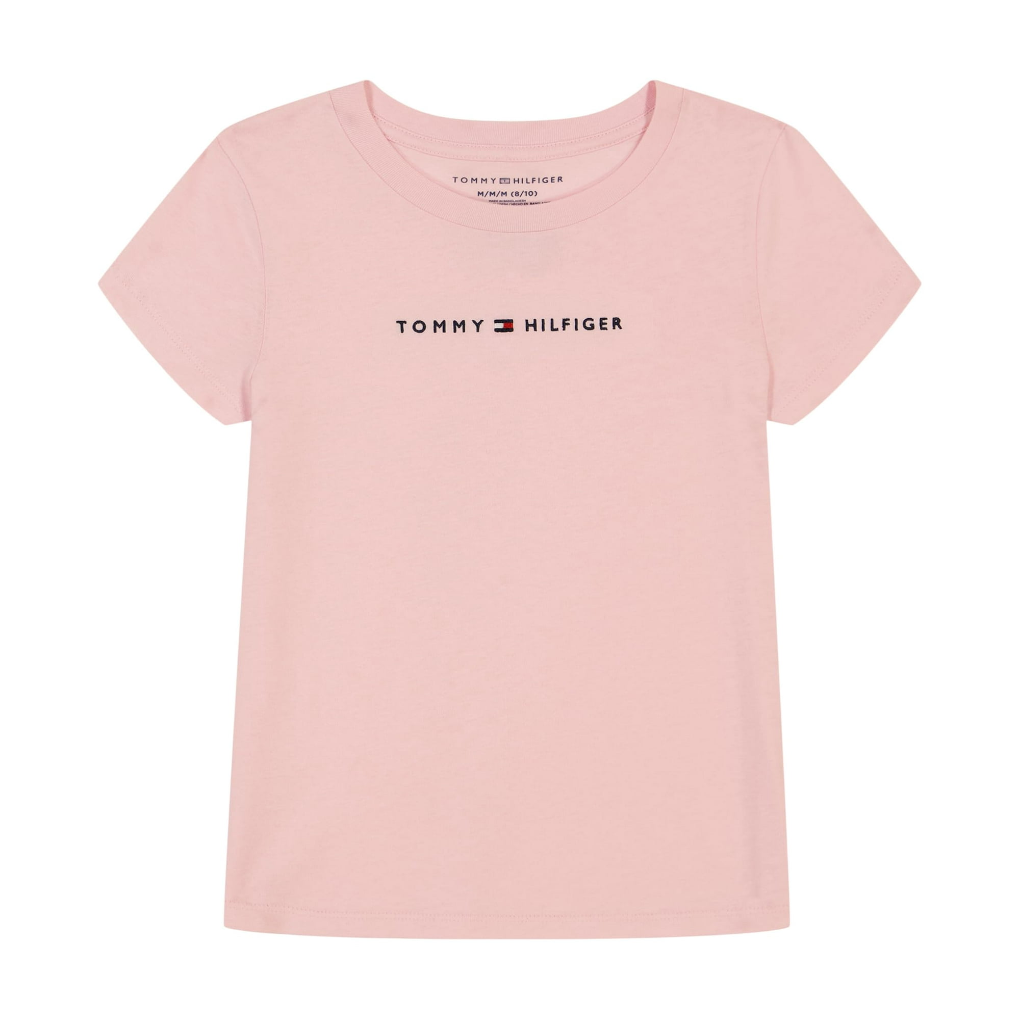 Camiseta Tommy Hilfiger Para Niñas De Manga Corta Rosa De 8 A 10 Años
