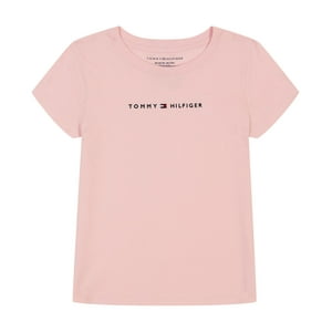 Camiseta Tommy Hilfiger Para Niñas Con Logo De Bandera Rosa Talla 16
