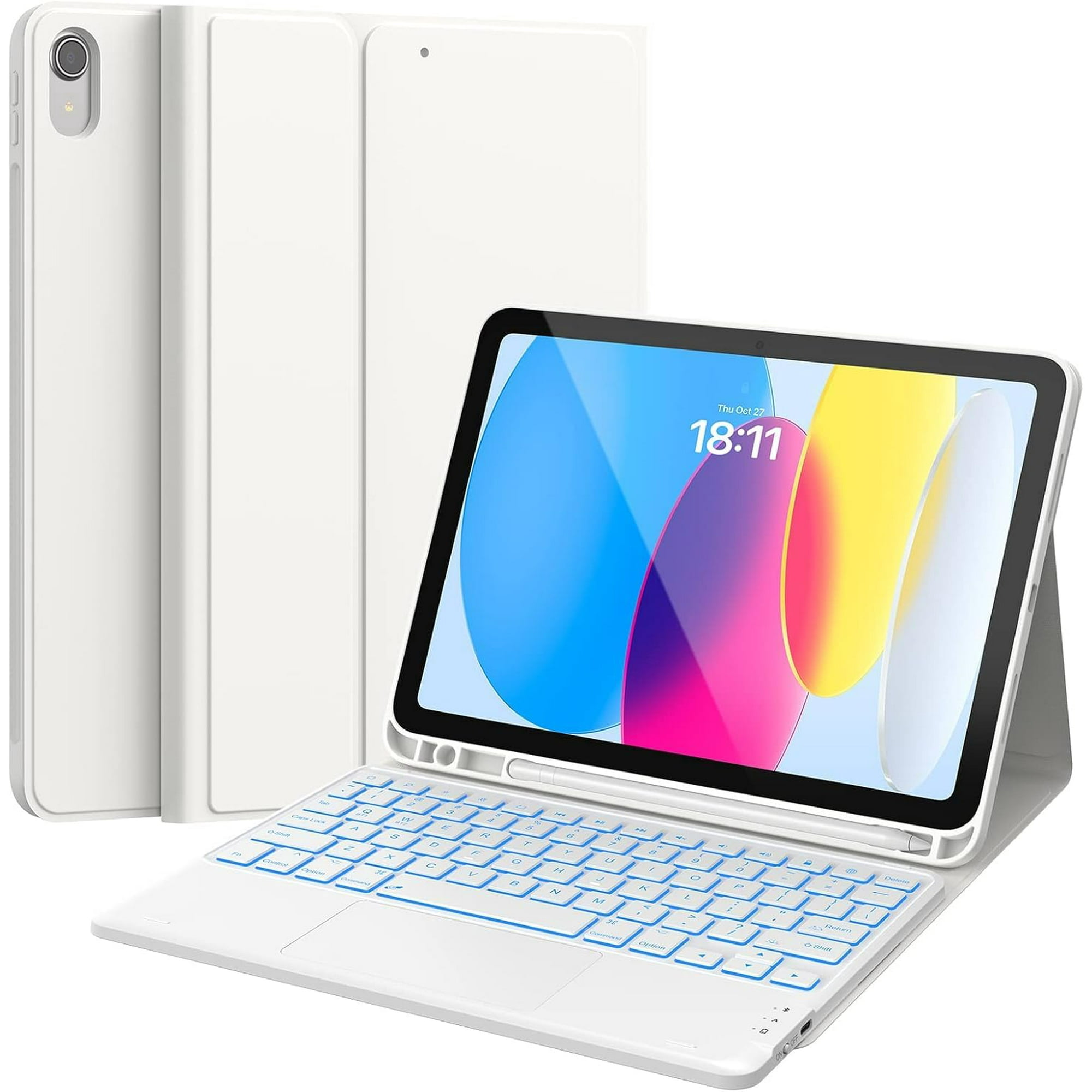 Funda Con Teclado Chesona Para Ipad 10th Gen 10.9" 2022 Blanca