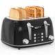 thumbnail image 1 of Tostadora Keenstone de 4 rebanadas, retro, de acero inoxidable, color negro, 1 of 9