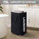 thumbnail image 3 of Cesto de ropa Goodpick con ruedas, 75 L, lona negra, 3 of 8