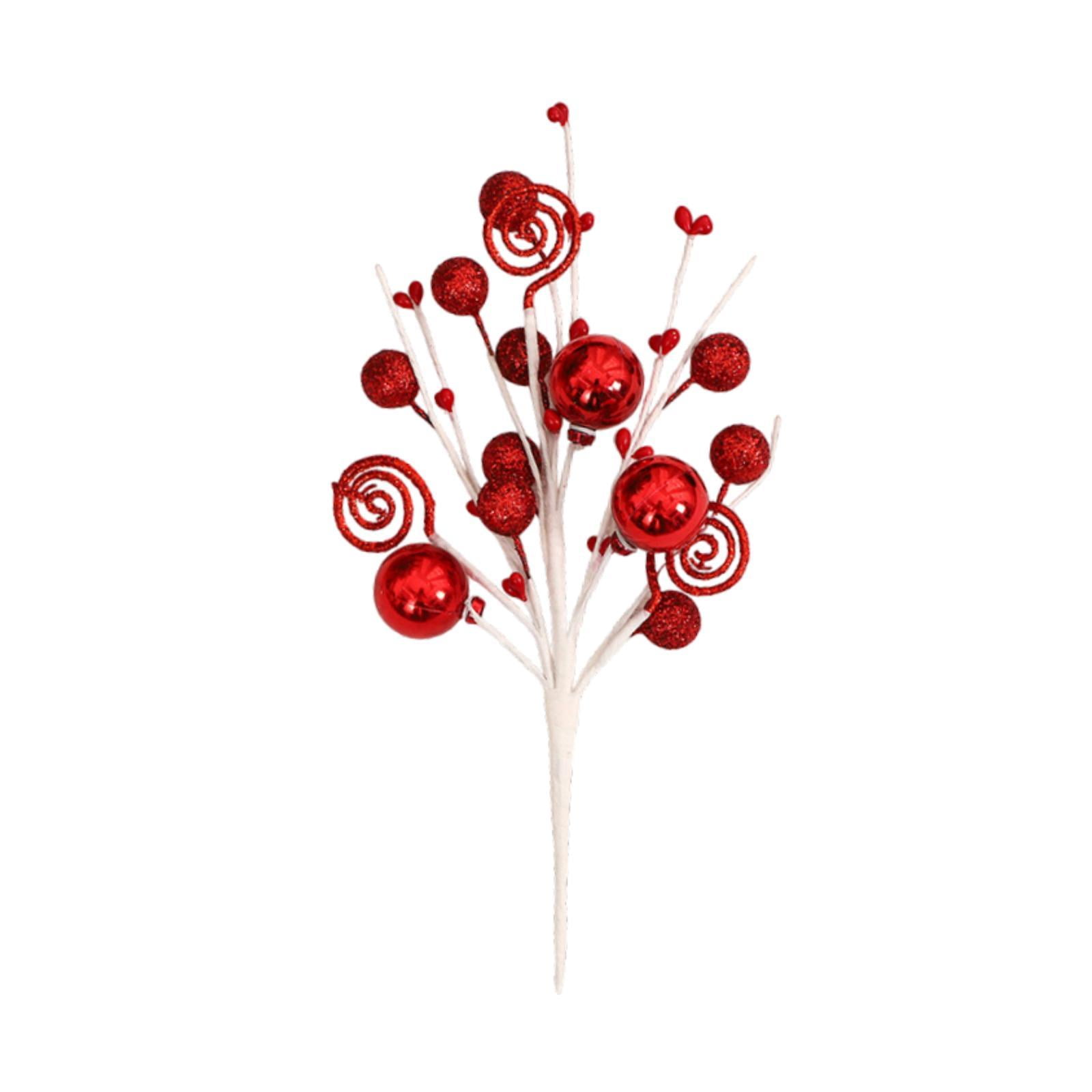 Magideal - 6 Piezas De Púas De Bolas De Purpurina Navideñas Para Decoración De Árboles De Navidad, Púas Para Árboles De Navidad En Para Fiestas, Decoraci Rojo