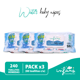 thumbnail image 2 of INFANS 99,9% Agua Water Baby Wipes Toallitas Húmedas - 240 Unidades, 2 of 6