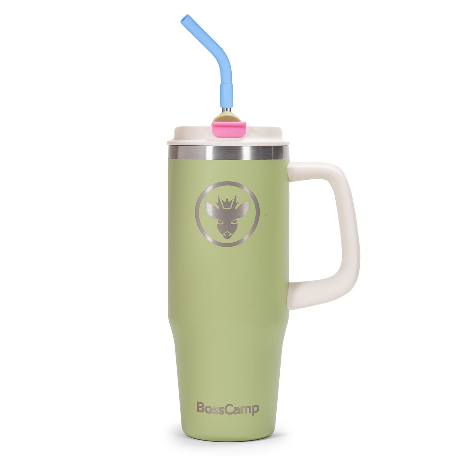 Vaso Térmico Tumbler Mug Termo Bosscamp 1000ml Tapa 2 En 1 Verde