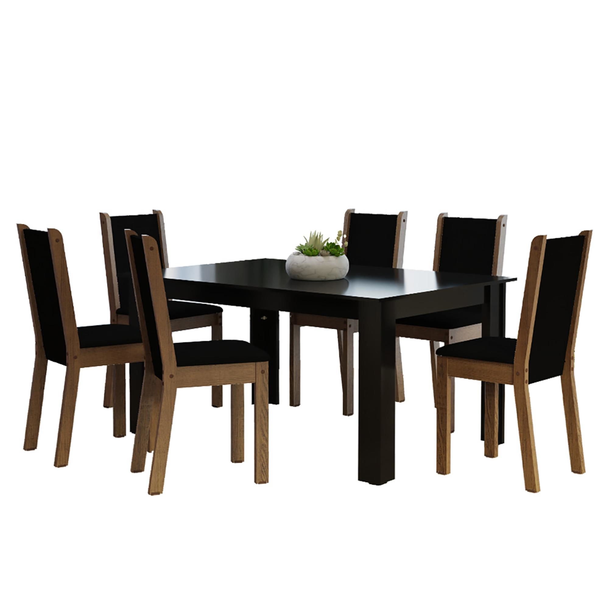 Vekka Home - Comedor Lola Suecia 6 Sillas Negro