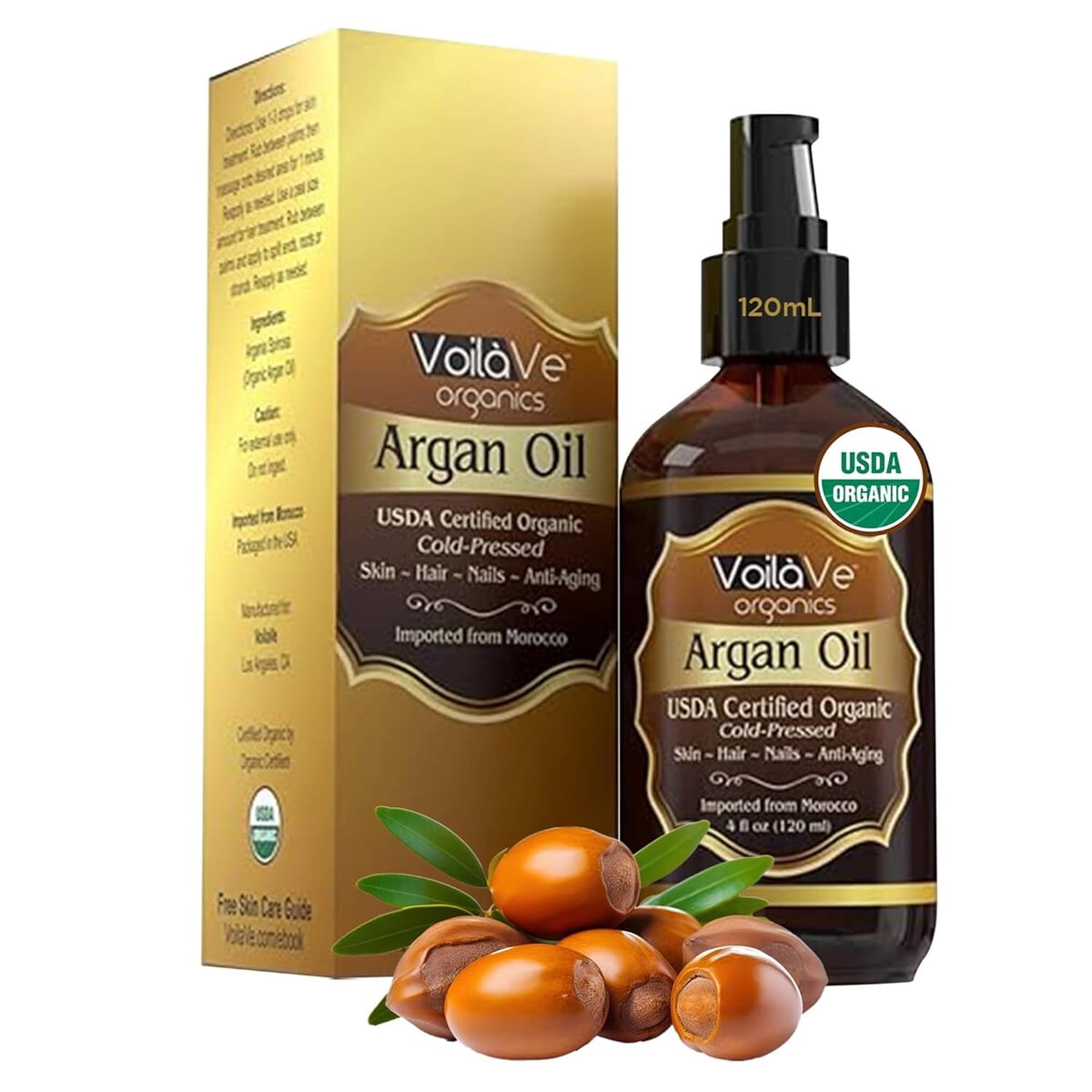 Aceite Argan Organico Voilave 120ml Piel Cabello Uñas