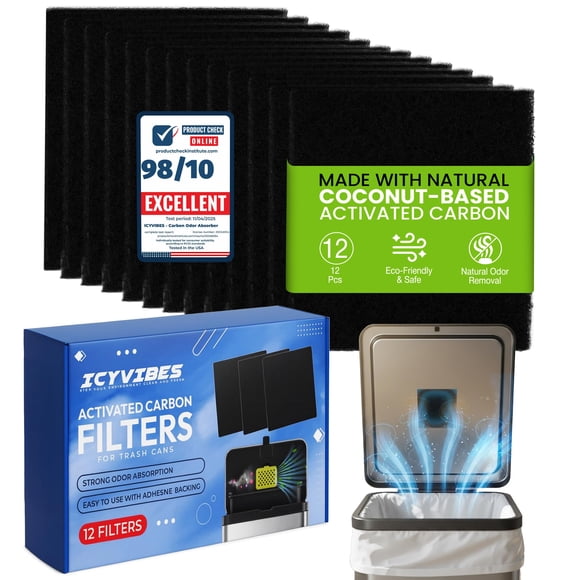 Absorbedor de Olores ICYVIBES - Paquete de 12 Filtros de Carbón Activado