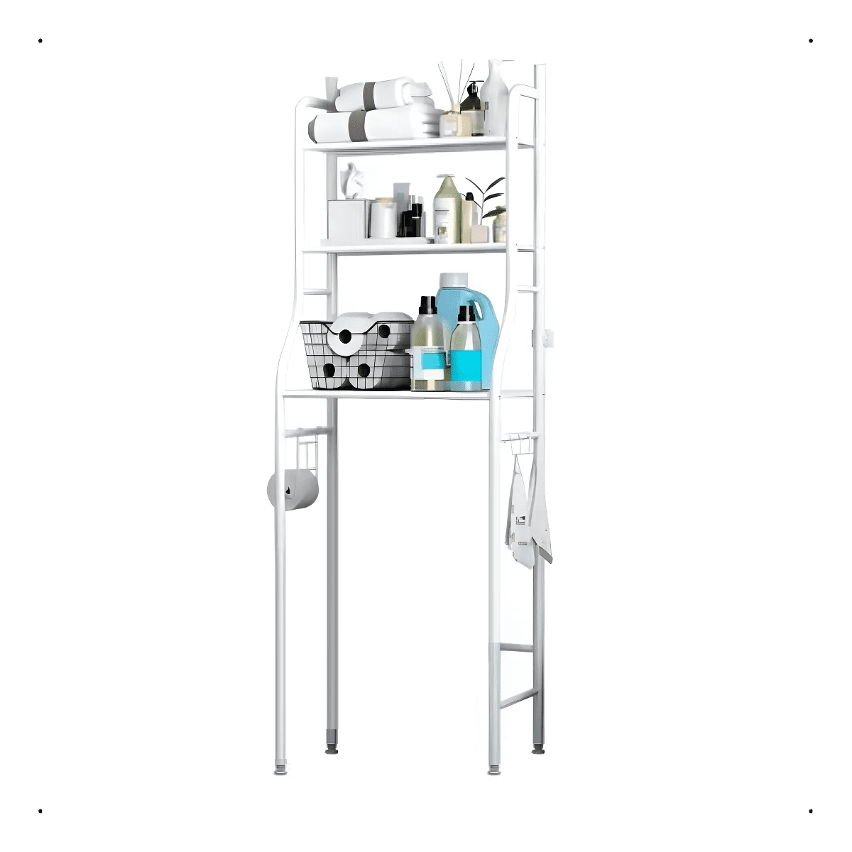 Estante Mueble Organizador Belug Baño 3 Niveles Repisa Nanmao Color Blanco