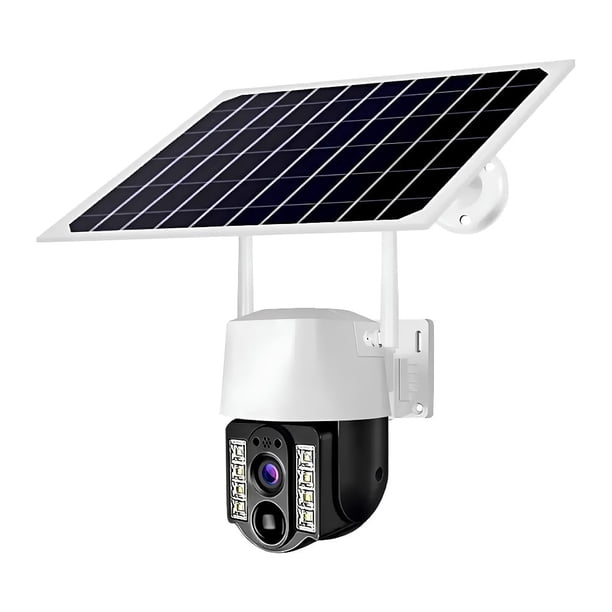 Cámara de Seguridad Solar WiFi Exterior 5MP IP66 Visión Nocturna App 360° Detección Movimiento Panel Inalámbrica Vigilancia Grabación Pared Resistente al Agua Litio-Ión 5 Piezas Montaje Requerido