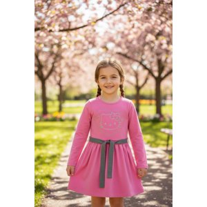 Vestido Niña Hello Kitty Fucsia 3