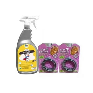 Mascokits - Kit Para Gatos Super Repelente + X2 Collar Antipulgas