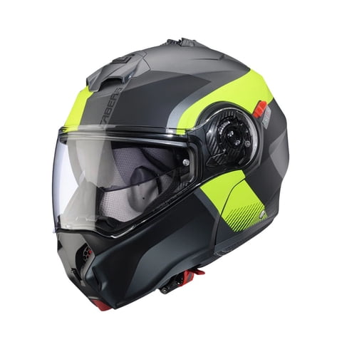Casco Para Moto Caberg Duke Evo Indy Matt Gun Metal/Yellow Fluor/Black L