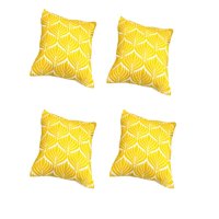 Genérico - Pack De 4 Fundas De Cojin Bordadas 45X45Cm Amarillo