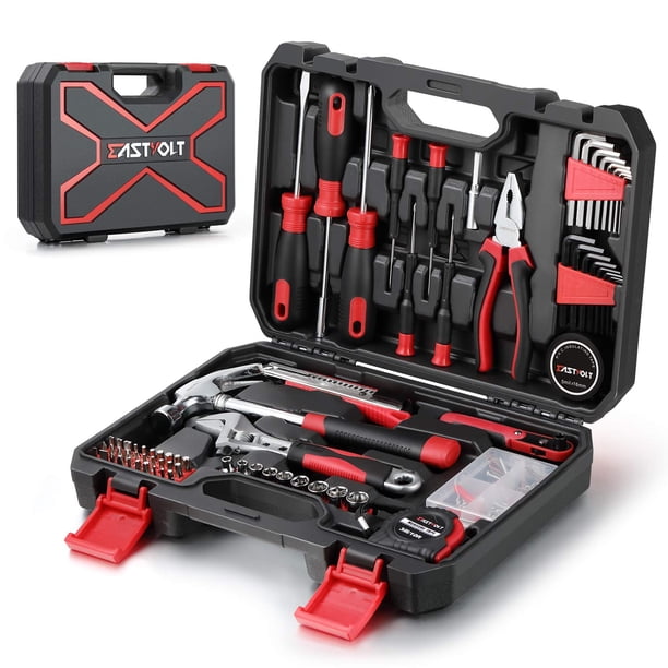 Juego de herramientas Eastvolt Home Repair de 128 piezas con caja de herramientas de almacenamiento