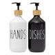 thumbnail image 1 of Set 2 Dispensador Jabón Baño Alcohol Gel Hands Dishes Negro Y Blanco, 1 of 5