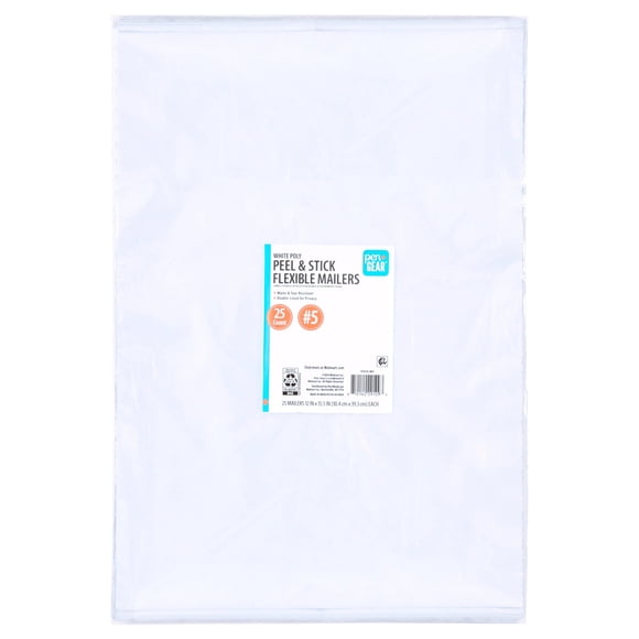 PenGear Sobres Plásticos Autoadhesivos 12 x 15,5 in, 25 Unidades, Blanco