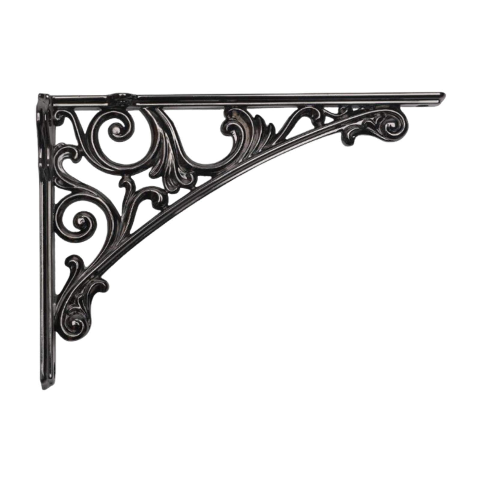 Magideal - Soporte De Estante, Soporte De Pared, Soporte De Ángulo, Soporte De Estante, Fijación De Pared Con Diseño Nostálgico Para Una Encantadora Decoración D Negro