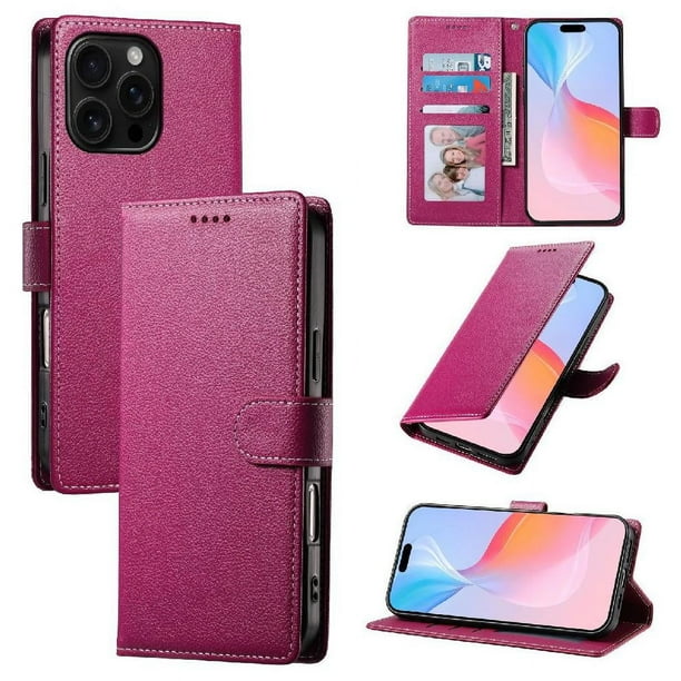 Funda Para Iphone 16 Pro Max– Cuero Premium, 3 Ranuras Para Tarjetas, Protección Contra Impactos