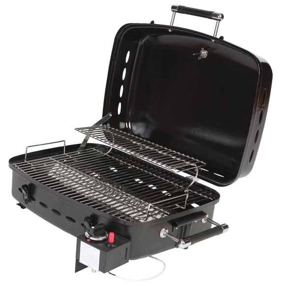 Parrilla para barbacoa Faulkner 51322 negra con adaptador para botella
