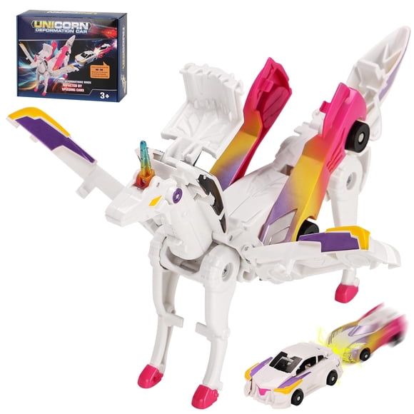 Toy Car lavekywasa, un robot de coche deportivo transformable con unicornio