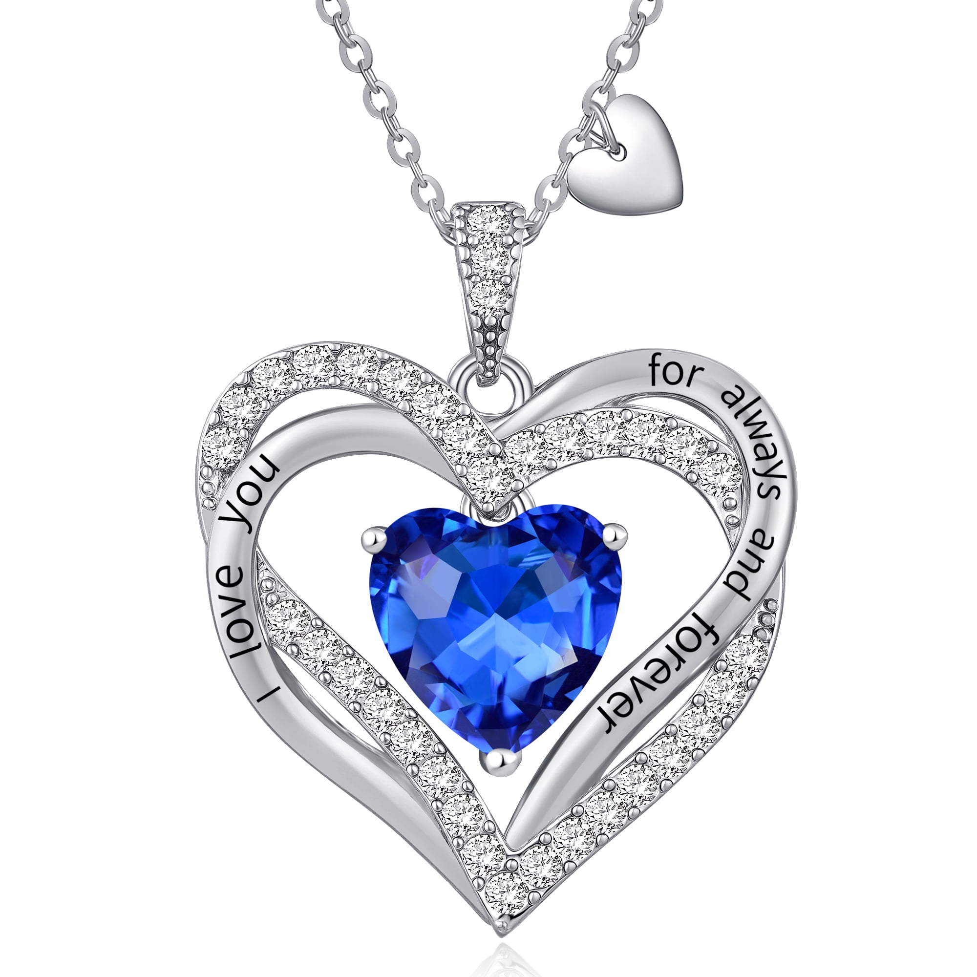 Heshpaws - Colcollares Colgantes De Amor De Amor Para Mujeres Con Piedra De Nacimiento Zirconia, Regalo De Joyería De Aniversario De Cumpleaños De Navidad Para Mujeres Esposa