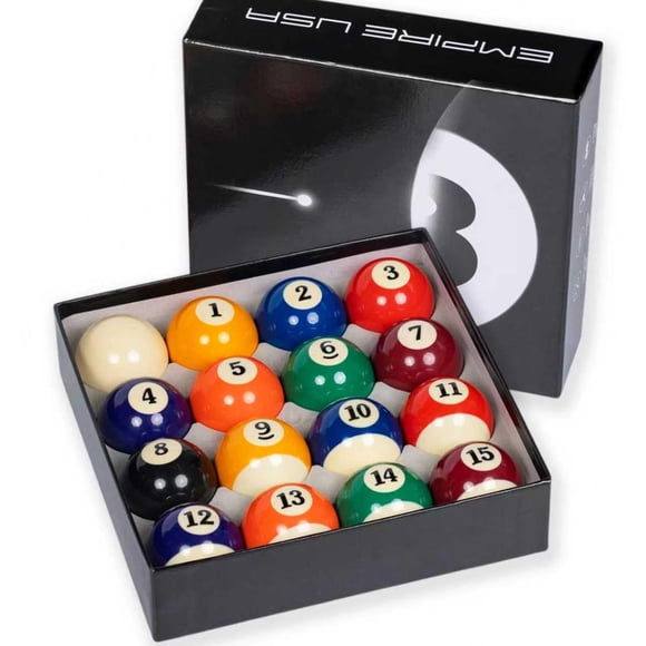 Juego de bolas de billar Empire USA de 2.25” reglamentarias para pool con bola blanca
