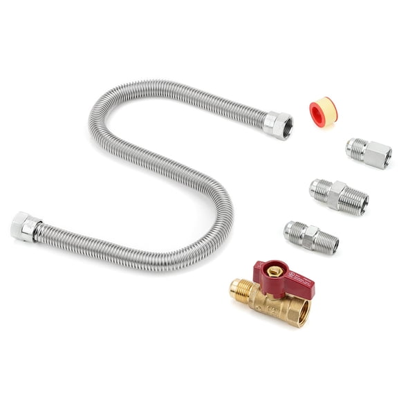 Kit de conexión para electrodomésticos de gas Stanbroil con válvula de bola de latón
