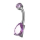 thumbnail image 3 of Clicker Ombligo Anillos Accesorio De Moda Diamantes De Imitación Ombligo Piercing Aro Púrpura, 3 of 5