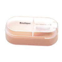 Ioensy - Caja De Almacenamiento De Medicamentos Con Cortador De Pastillas Para El Hogar, Dormitorio, Ancianos, Niños, Rosa