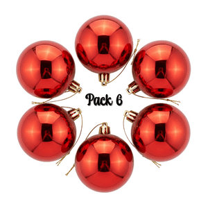 Genérico - Pack 6 Esferas Navidad Rojas 12Cm Decoración Colgantes
