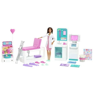 Playset Barbie Careers Fast Cast Clinic Con Morena Doctora