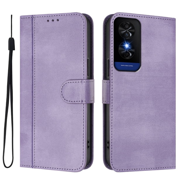 Funda Cartera para TCL 50 5G Protección 360° con Ranuras para Tarjetas y Soporte Morado