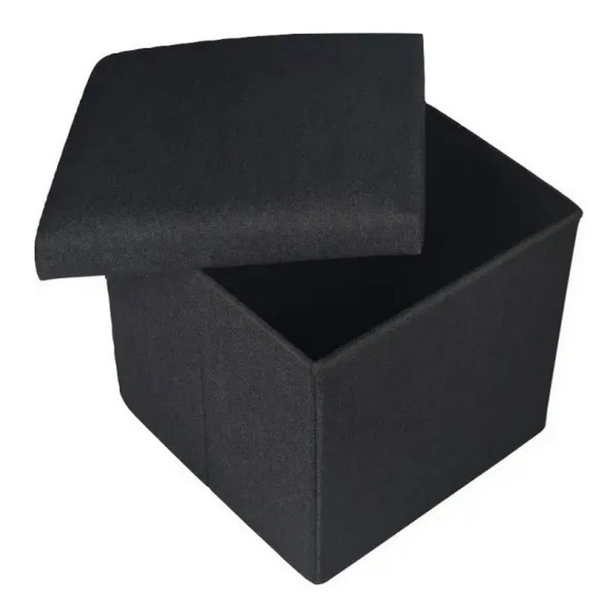 Crusec - Puff Silla Cubo Organizador Plegable Multifuncional 38cm Negro