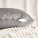 thumbnail image 3 of REGALWOVEN Paquete de 2 fundas de cojín decorativas de terciopelo sólido con textura de escamas modernas para sofá, dormitorio, coche, gris 20" x 20", 3 of 6