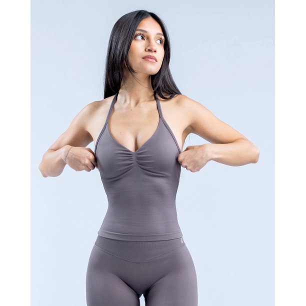 Conjunto Deportivo Para Mujer Short Tiro Alto Y Top Largo Impact