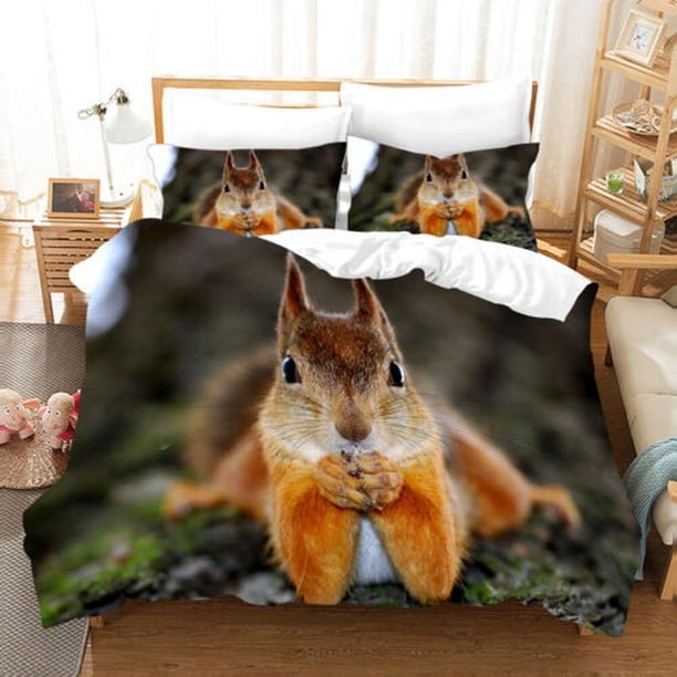 Cute Hamster Animal Quilt Duvet Cover Set Bedding Double Children Super 3-Piece Bedding Set