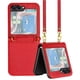 thumbnail image 1 of Funda Cartera para Samsung Galaxy Z Flip 6 Tarjetero Soporte Magnético y Correa Rojo, 1 of 5
