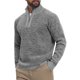 thumbnail image 5 of INSPIRE CHIC Suéter de Hombre con Cremallera Cuarto Manga Larga Cuello Simulado Pullover Suéteres M Gris Claro, 5 of 6