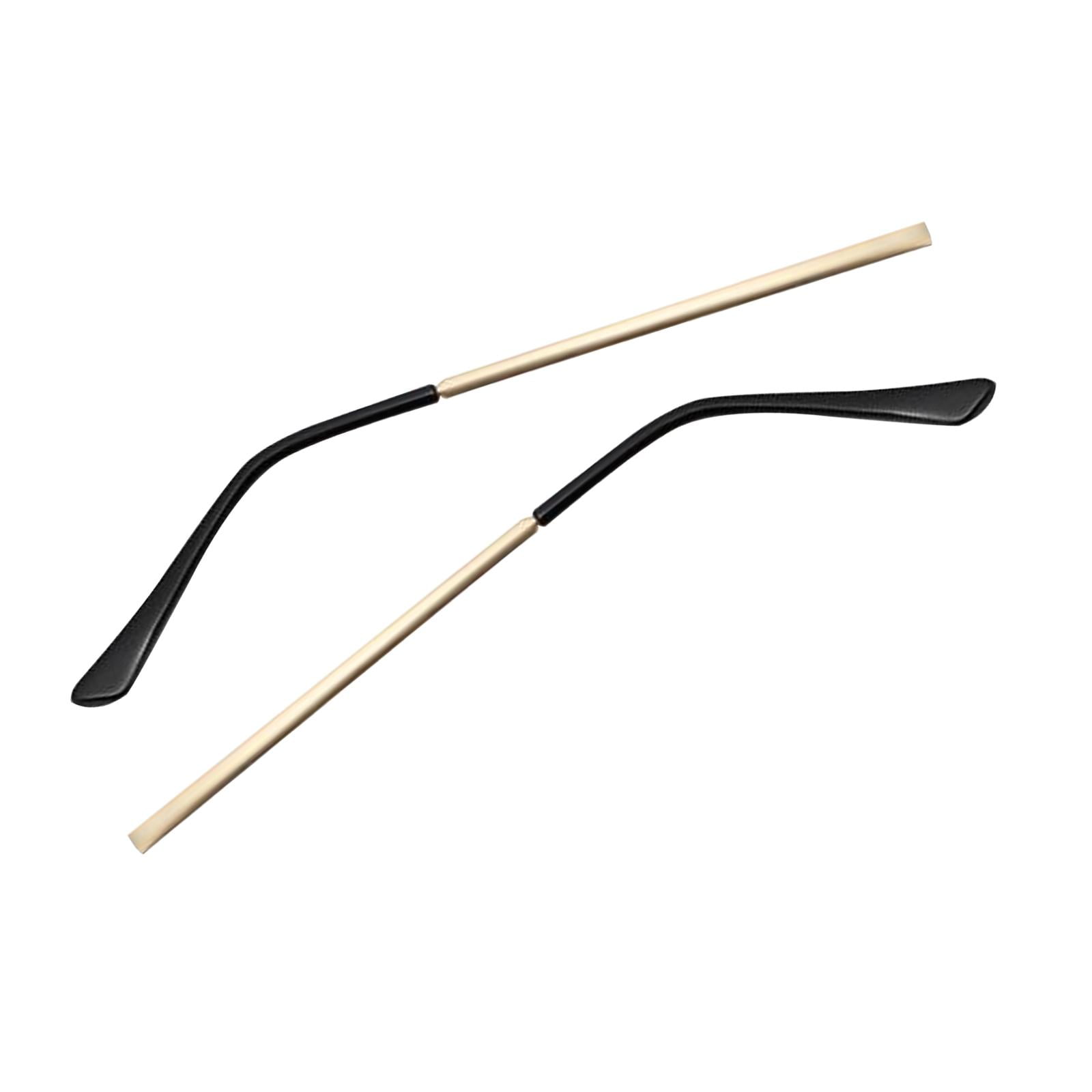 Magideal - 2x Patillas De Repuesto Para Patillas, Tubo Antideslizante, Puntas Para Extremos De Anteojos, Piezas De Marco De Brazo, Calcetín De Oreja, Piezas Oro